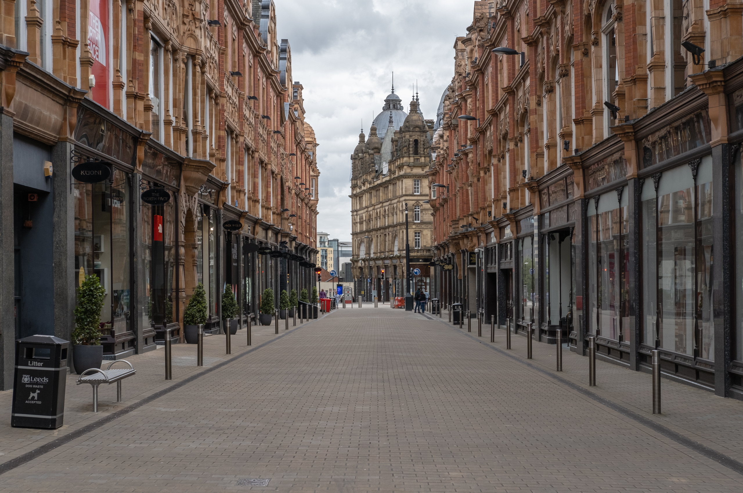 King Edward Street, Leeds, with no footfall in the city centre