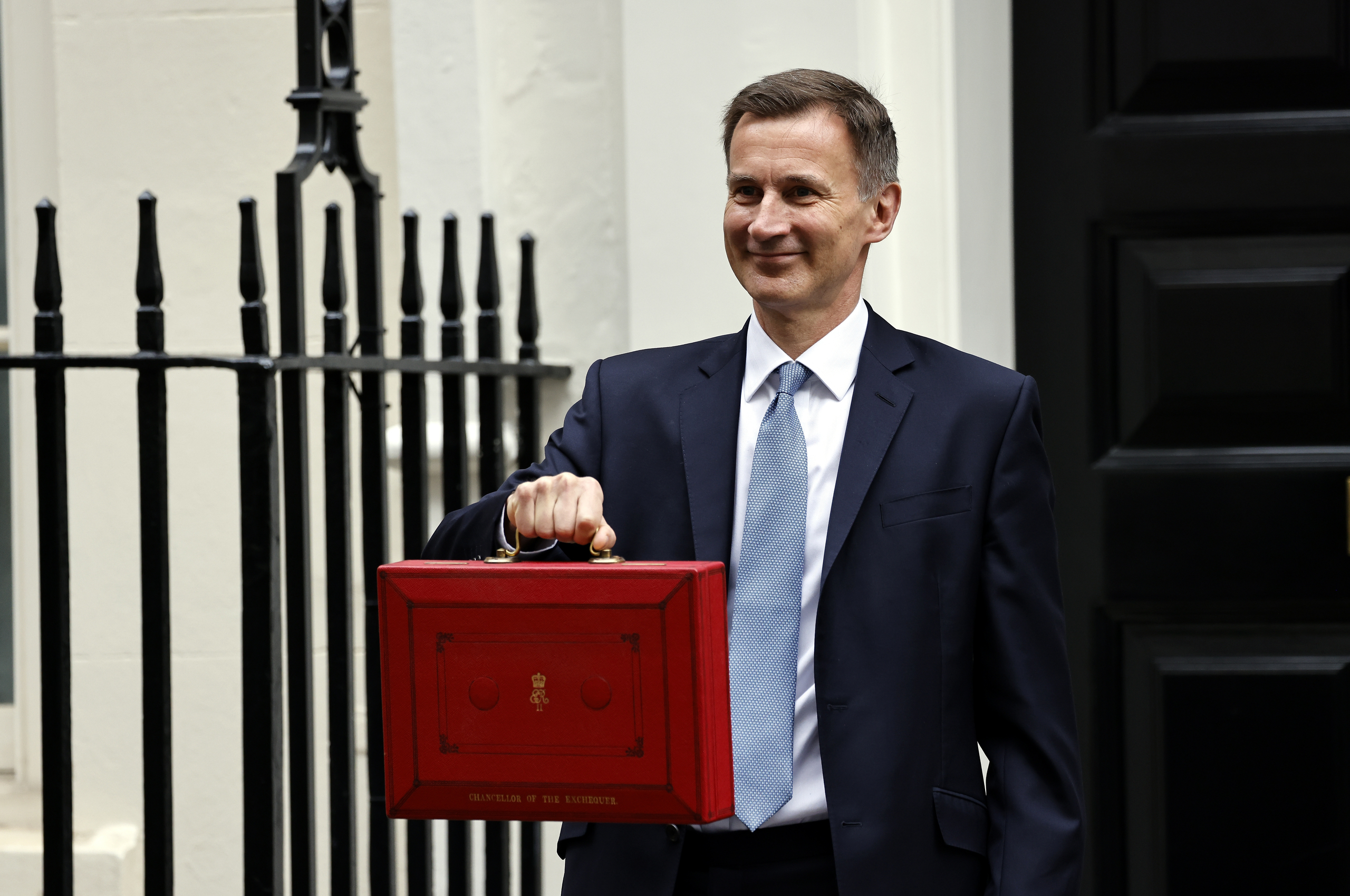 Chancellor Jeremy Hunt holding the Budget box