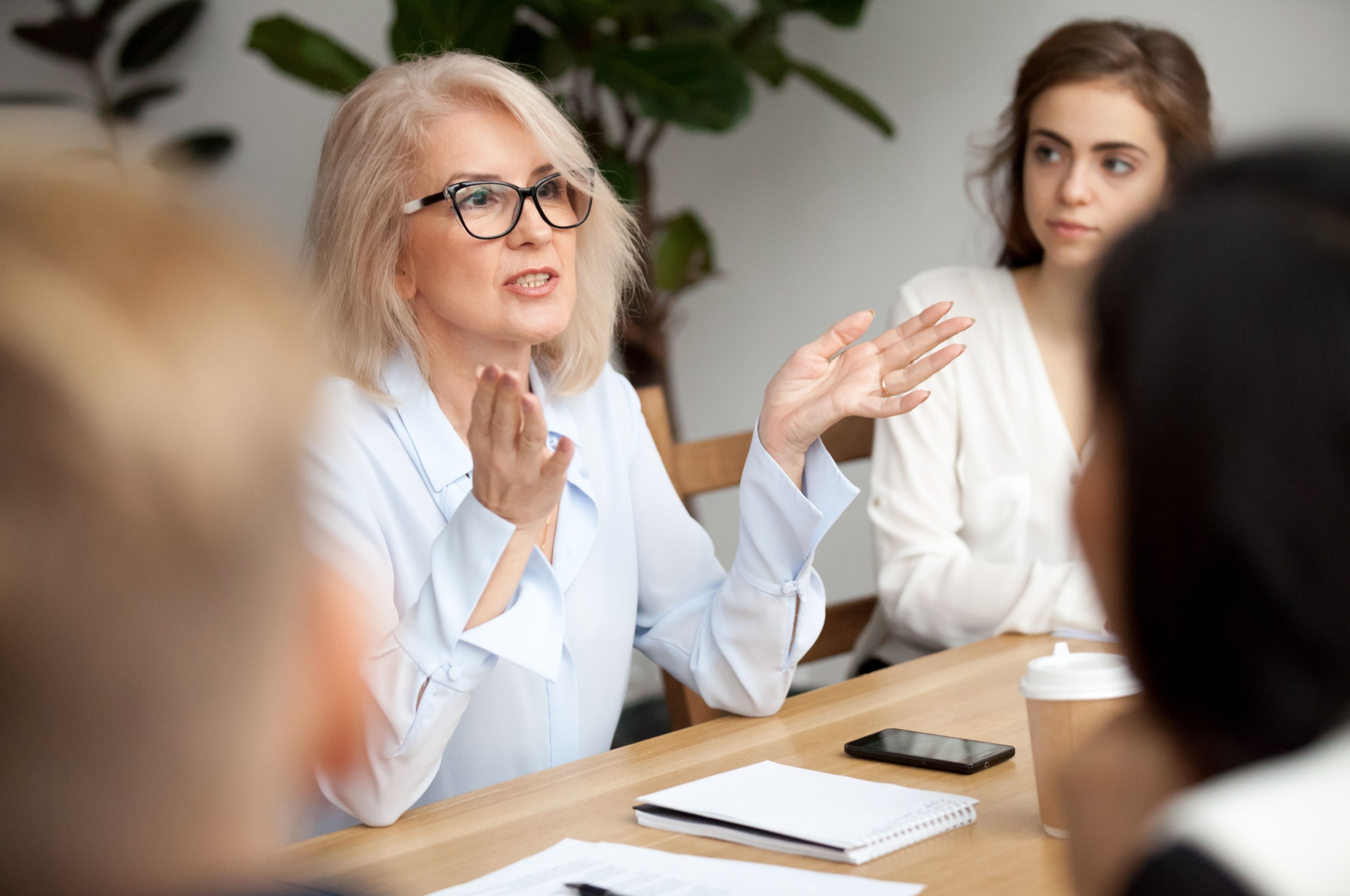 Businesswoman leading a meeting